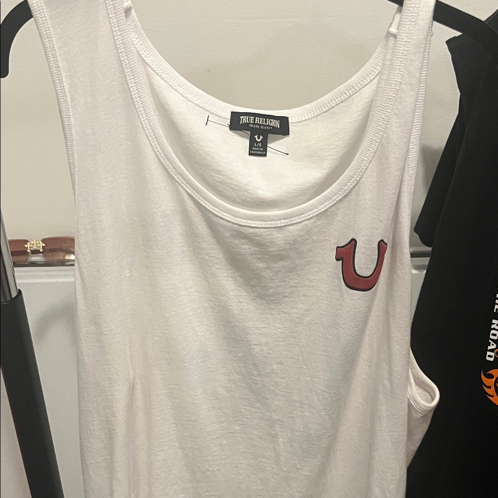 True Religion White Tank with Red Logo